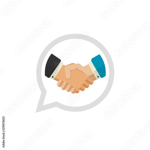 hand shake logo vector flat design shaking hands symbol handshake logotype concept of deal or partnership icon partner agreement or cooperation unity emblem isolated on white background buy this stock vector hand shake logo vector flat design