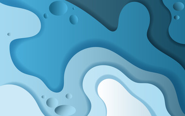 Wall Mural - paper art and craft of abstract curve shape blue sky background,circle,vector.illustration