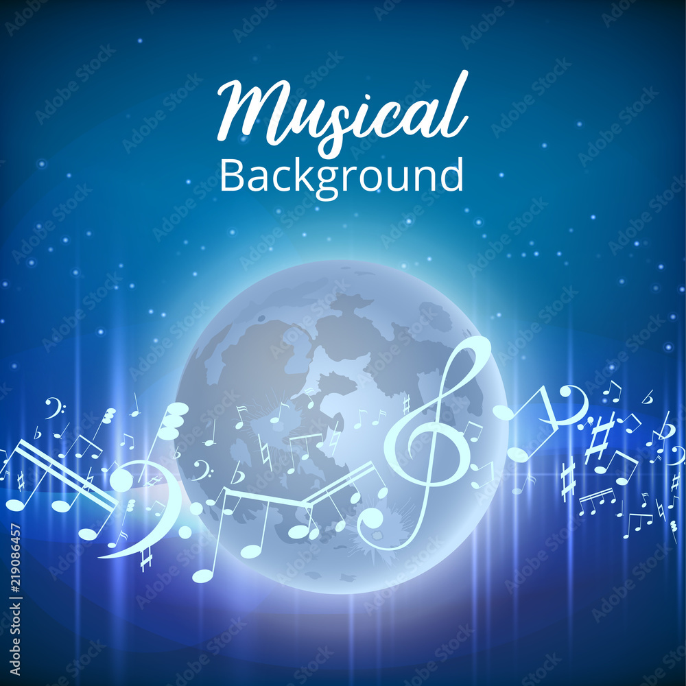 Full Moon Beach Party Background. Vector Design EPS 10 Stock Vector ...