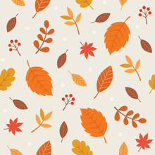 Autumn Leaves Seamless Pattern