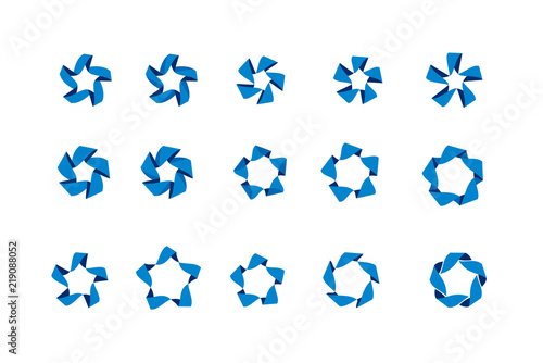 Five petal abstract flower or star for logo sign.