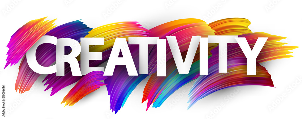 Creativity sign with colorful brush strokes. - obrazy, fototapety, plakaty 