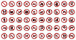 50 Verbots- & Warnschilder (Rot)
