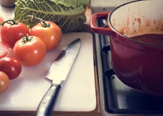 Wall Mural - Tomato sauce food photography recipe idea