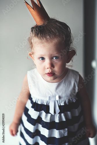 Portrait Of A Little Girl With A Crown Buy This Stock