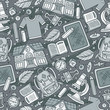 © balabolka - Cartoon hand-drawn Back to School seamless pattern