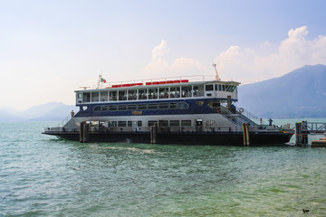 Wall Mural - Garda, Italy - August, 8, 2018: ship on Garda lake in Italy