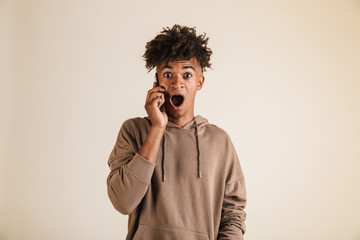 Poster - Portrait of a surprised young afro american man