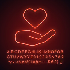 Sticker - Charity neon light icon