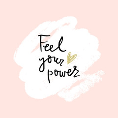 Cute motivational girly lettering print for postcard and poster, girl power