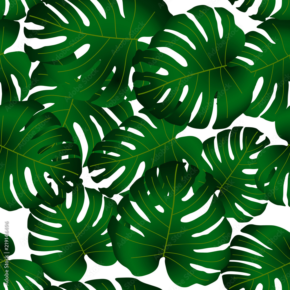 Vector seamless tropical pattern - obrazy, fototapety, plakaty 