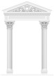Antique white colonnade with old Ionic columns