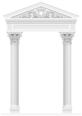 Wall Mural - Antique white colonnade with old Ionic columns