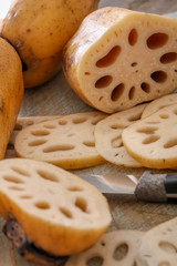 Sticker - preparing lotus root vegetable