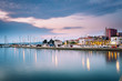 Cityscape of Koper in Slovenia after sunset at dusk
