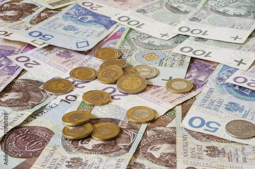 Fotomural Polish zloty of different denominations 2