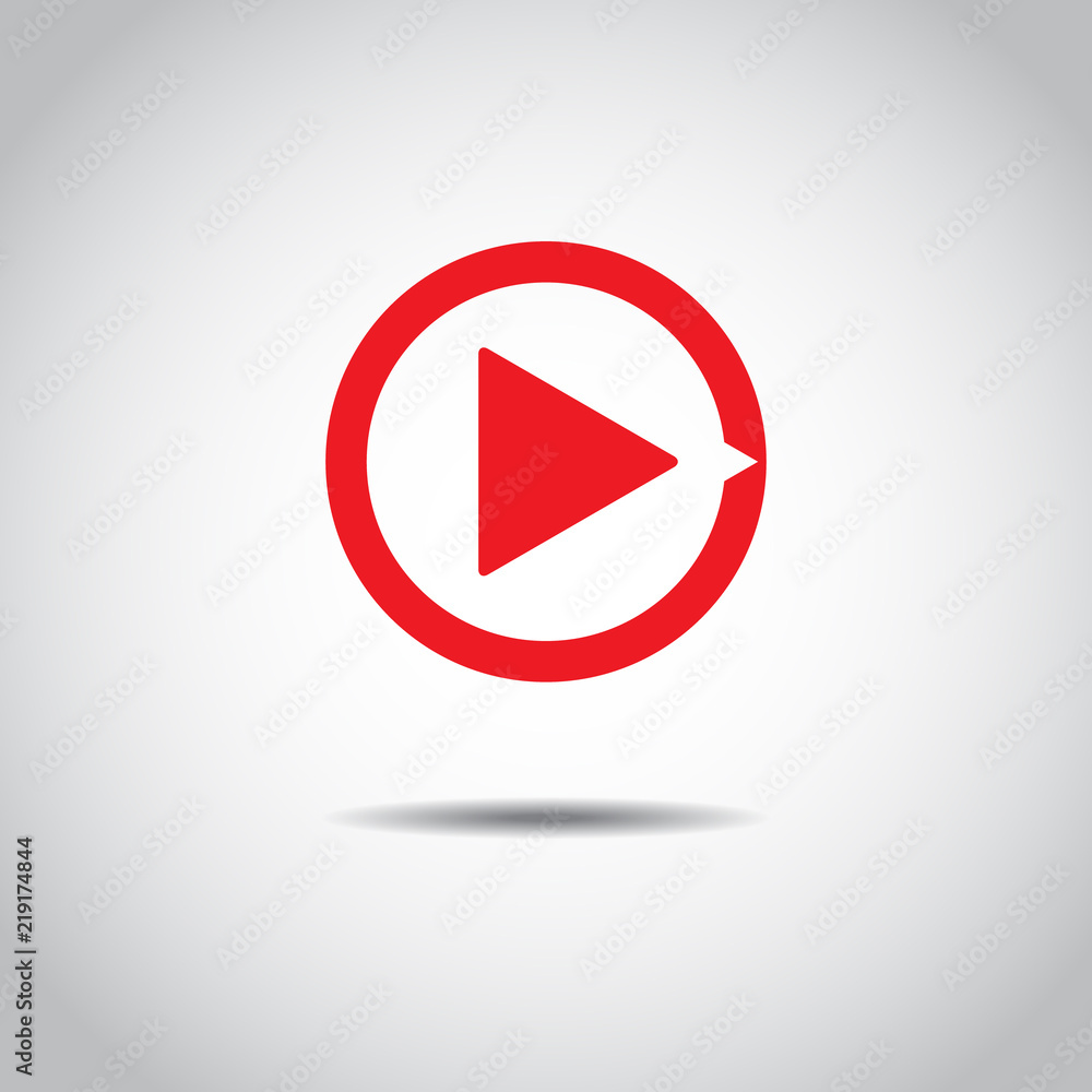 Video Red Button Red button video player. Social media. Flat Social Media Background ...
