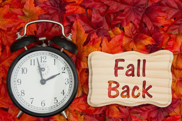 Wall Mural - It is time to fall back message Daylight Savings