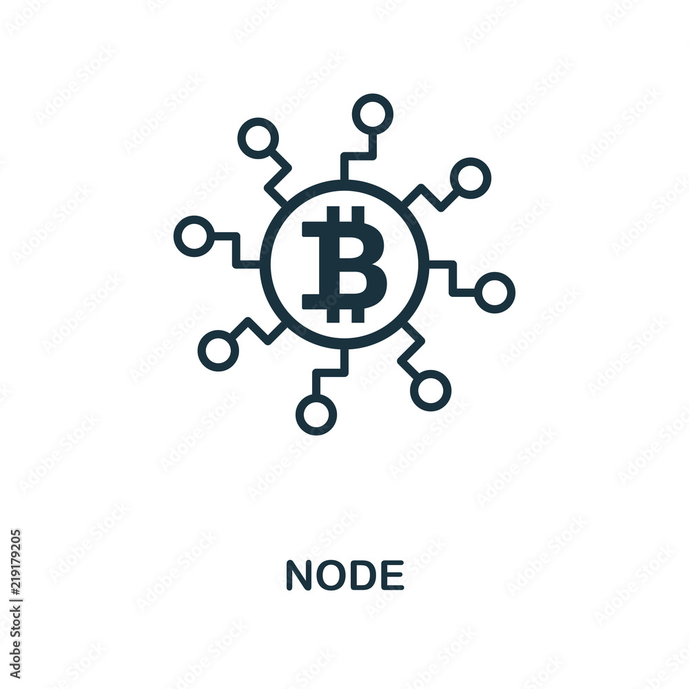 Node icon. Monochrome style design from crypto currency icon collection.  UI. Pixel perfect simple pictogram node icon. Web design, apps, software,  print usage. Stock-vektor | Adobe Stock