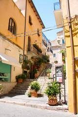 Wall Mural - street of Taormina, Italy