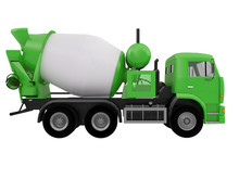 Green Concrete Mixer Truck  Front Or Side View Isolated On A White Background 3d Ren