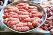 raw meat in the market