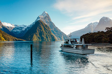 Boat Cruise In Milford Sound, Fiordland, New Zealand