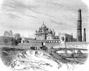 Wall Mural - The Tomb of Ranjit Singh, in Lahore, vintage engraving.