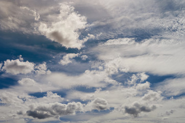 Wall Mural - blue summer sky with beautiful white clouds