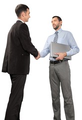 Wall Mural - Portrait of Two Businessmen Shaking Hands