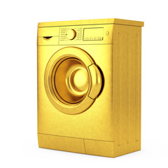 Poster - Modern Golden Washing Machine. 3d Rendering