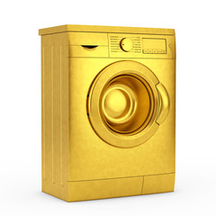 Poster - Modern Golden Washing Machine. 3d Rendering