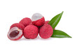 © akepong srichaichana - lychees isolated on white background.