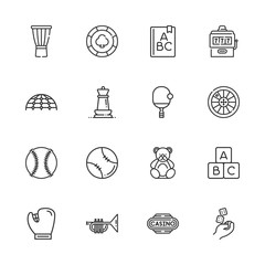 Poster - Collection of 16 play outline icons