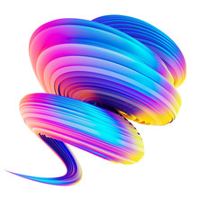 Holographic Trendy Abstract Wave Spiral Twisted Shape