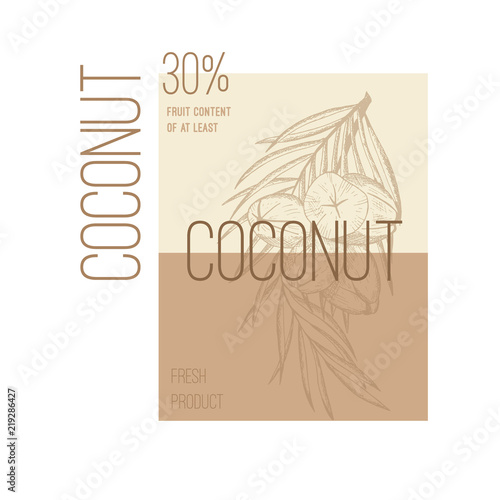 Download Packing Concept For Coconut Oil Vector Design With Coconut Illustration Layout Mockup Design For Coconut Oil Cosmetics Shop Natural And Organic Products Stock Illustration Adobe Stock