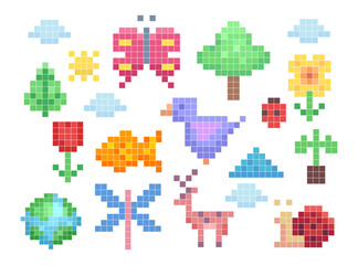 Sticker - Pixel Art Natures Element Illustration