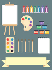 Sticker - Painting Design Elements Flat Illustration