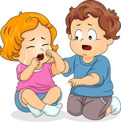 Sticker - Kids Toddler Concern Playmate Illustration