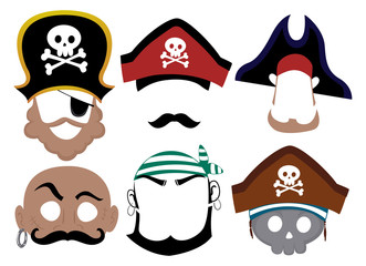 Sticker - Pirate Printable Mask Illustration