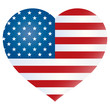 USA flag heart shape - United States flag silhouette