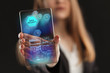 © Egor - The concept of business, technology, the Internet and the network. A young entrepreneur working on a virtual screen of the future and sees the inscription: Data security