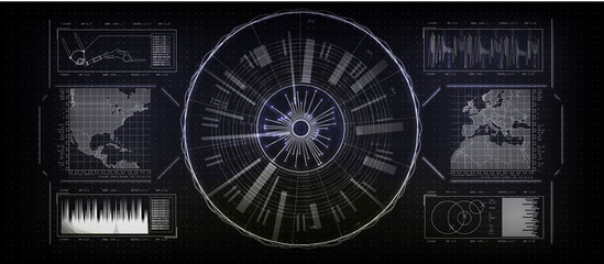 Hud head-up display. Confrontation of the state on the map.