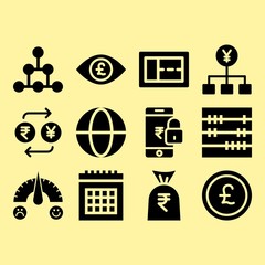 Wall Mural - Abacus, worldwide and money related premium icon set