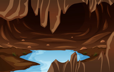 Poster - Underground cave with water