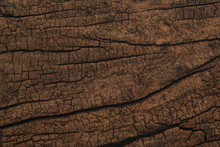Crack Dark Brown Wood Surface Texture Eroded By Time And Water ,vintage Old Wood Background