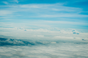 Wall Mural - copy space summer blue sky and white cloud abstract background.