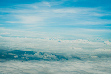 Wall Mural - copy space summer blue sky and white cloud abstract background.