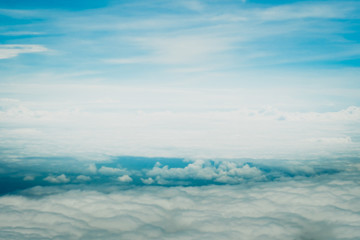 Wall Mural - copy space summer blue sky and white cloud abstract background.