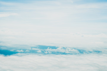 Wall Mural - copy space summer blue sky and white cloud abstract background.